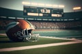 Super Bowl,American Football Field. Generative ai illustration. Royalty Free Stock Photo