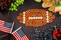 Super Bowl day snacks for watching a football game a football watching party Royalty Free Stock Photo