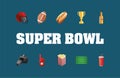 super bowl lettering with bundle of ten icons