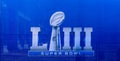 Super Bowl LIII on Security Fencing Royalty Free Stock Photo