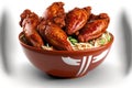 Super Bowl snack foods include wings with barbecue sauce