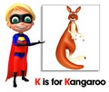 Super boy pointing Kangaroo