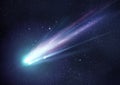 Super Bright Comet at Night Royalty Free Stock Photo