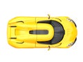 Super bright yellow sports car - top down view