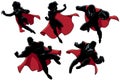 Super Business Heroes Silhouettes on White Royalty Free Stock Photo