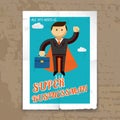 Super Businessman with Cape and Briefcase Graphic