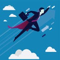 Super Businessman Flying High Royalty Free Stock Photo