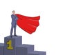 Super businessman with red cape