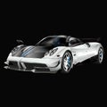 Super car design concept. Unique modern realistic art. Generic luxury automobile. White Car presentation side view. Vector 3d