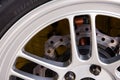 Super car disc-brake with alloy wheel Royalty Free Stock Photo