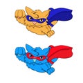Super cat blue red Royalty Free Stock Photo