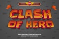 Super clash of hero castle comic cartoon movies Bold 3D Editable text Effect Style Royalty Free Stock Photo