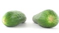 super close-up, in detail. fresh cucumber on white background