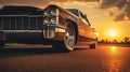 Super Close-up Limo Shot At Sunset: High Detailed Realistic Photography