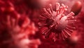 Super closeup Coronavirus COVID-19 in human body background. Science and micro biology concept. Corona virus outbreak epidemic.