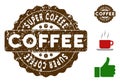 Super Coffee Award Stamp with Dust Effect