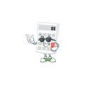 Super cool cartoon calculator white for calculate tool Royalty Free Stock Photo