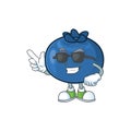 Super cool cartoon funny blueberry fruit with mascot