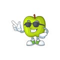 Super cool character granny smith green apple with mascot