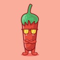 Super cool chili character mascot isolated vector illustration in flat style