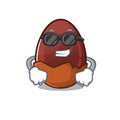 Super cool chocolate egg character wearing black glasses