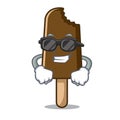 Super cool chocolate ice cream character cartoon