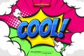 Super Cool Comic Cartoon Retro Pop Art Text Effect Royalty Free Stock Photo