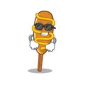 Super cool corn dog character wearing black glasses Royalty Free Stock Photo