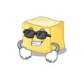 Super cool creamy butter character wearing black glasses