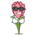 Super cool crocus flower character cartoon