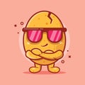 Super cool egg character mascot isolated cartoon in flat style design. great resource for icon,symbol, logo, sticker,banner. Royalty Free Stock Photo