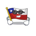 Super cool flag chile isolated with the cartoon