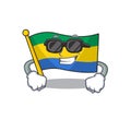 Super cool flag gabon flown on mascot pole