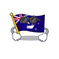 Super cool flag new zealand isolated on character