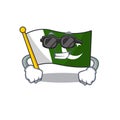 Super cool flag pakistan character in shaped mascot