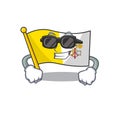 Super cool flag vatican city Scroll character with black glasses