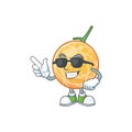 Super cool fruit cantaloupe cartoon character for food