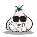 Super cool garlic cartoon character