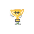 Super cool gold trophy for victory achievement award
