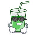 Super cool green smoothie character cartoon