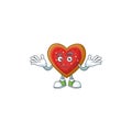 Super Cool Grinning love cookies mascot cartoon style