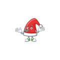 Super Cool Grinning santa claus hat mascot cartoon style