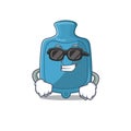 Super cool hot water bag character wearing black glasses Royalty Free Stock Photo