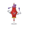 Super cool Juggling chinese paper lanterns mascot cartoon style