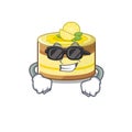 Super cool lemon cake character wearing black glasses Royalty Free Stock Photo