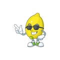 Super cool lemon character with design cartoon mascot