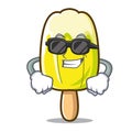 Super cool lemon ice cream character cartoon