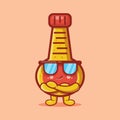 Super cool mayonnaise bottle character isolated cartoon in flat style Royalty Free Stock Photo