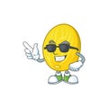 Super cool melon cartoon character on white background