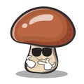 Super cool mushroom character cartoon Royalty Free Stock Photo